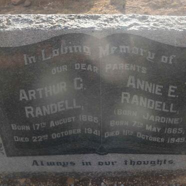 RANDELL Arthur G. 1865-1941 &amp; Annie E. JARDINE 1865-1949