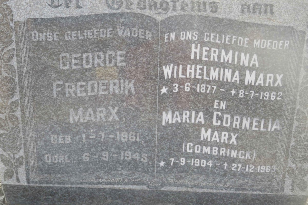 MARX George Frederik 1861-1945 &amp; Hermina Wilhelmina 1877-1962