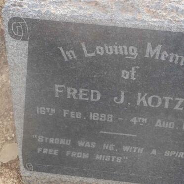 KOTZE Fred J. 1898-1953