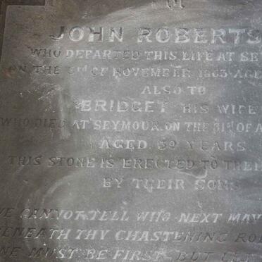 ROBERTSON John -1863 &amp; Bridget -1862