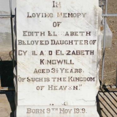 KINGWILL Edith Elizabeth 1919-