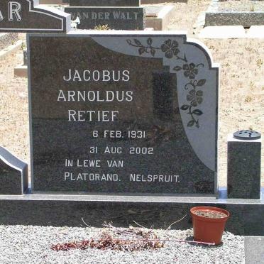 RETIEF Jacobus Arnoldus 1931-2002