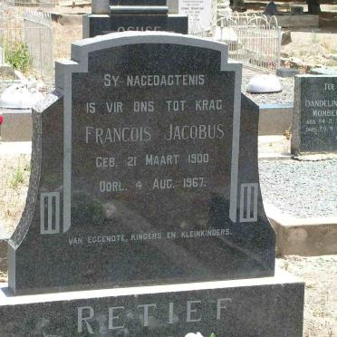 RETIEF Francois Jacobus 1900-1967