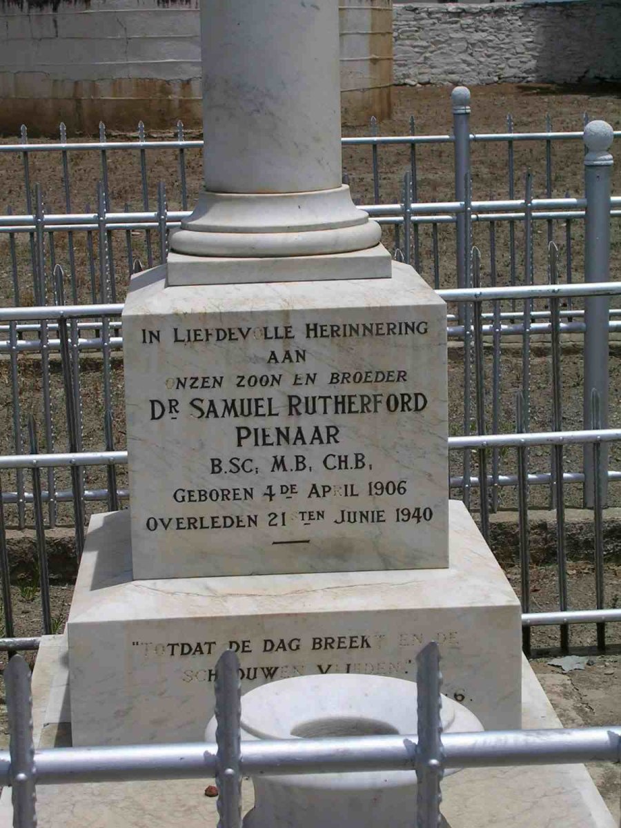 PIENAAR Samuel Rutherford 1906-1940
