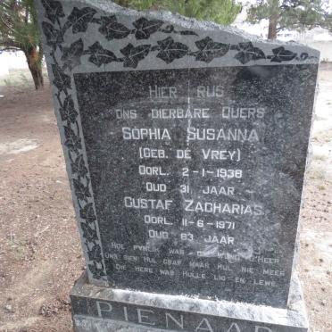 PIENAAR Gustaf Zacharias -1971 &amp; Sophia Susanna DE VREY -1938