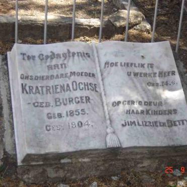 OCHSE Kratriena nee BURGER 1855-1904