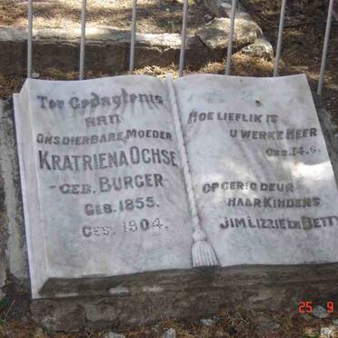 OCHSE Kratriena nee BURGER 1855-1904