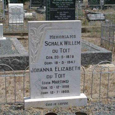 TOIT Schalk Willem, du 1878-1947 &amp; Johanna Elizabeth MARTINS 1886-1955