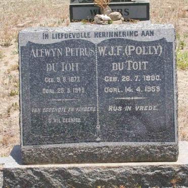 TOIT Alewyn Petrus, du 1877-1949 &amp; W.J.F. 1880-1959