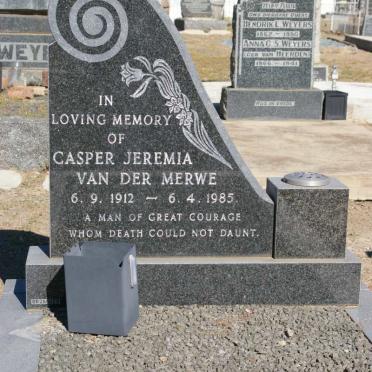 MERWE Casper Jeremia, van der 1912-1985