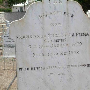 PIENAAR Fransienna Phillippina nee RETIEF 1870-1903