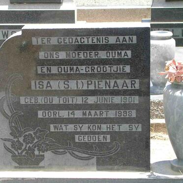 PIENAAR S.I. nee DU TOIT 1901-1998