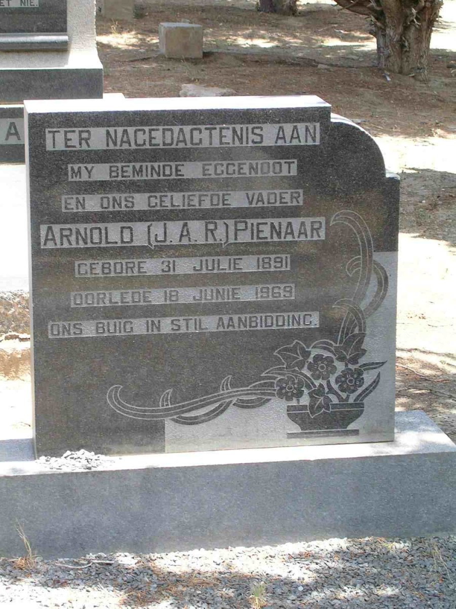 PIENAAR J.A.R. 1891-1969