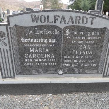 WOLFAARDT Izak Petrus 1919-1976 &amp; Maria Carolina 1923-2017