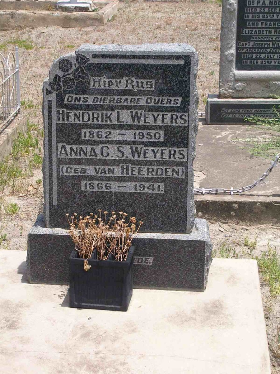 WEYERS Hendrik L. 1862-1950 & Anna C.S. VAN HEERDEN 1866-1941