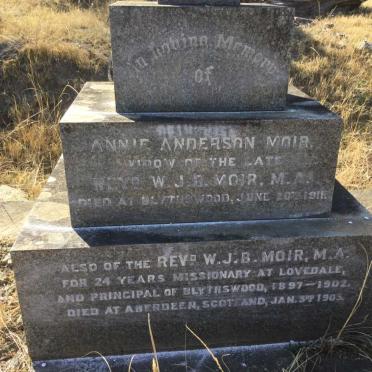 MOIR W.J.B. -1903 &amp; Annie ANDERSON -1911