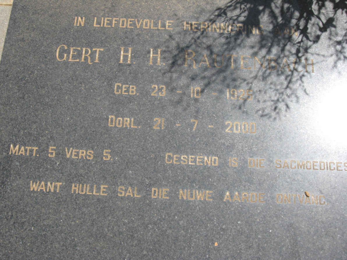 RAUTENBACH Gert H.H. 1925-2000