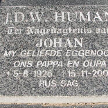 HUMAN J.D.W. 1926-2005