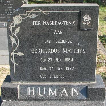 HUMAN Gerhardus Matthys 1954-1977