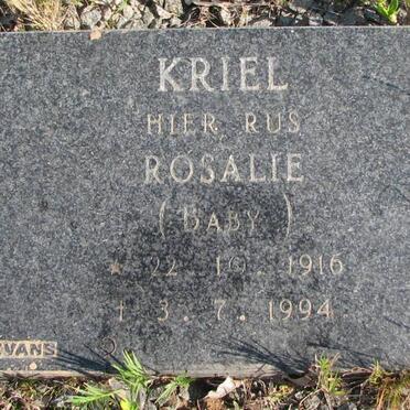 KRIEL Rosalie 1916-1994