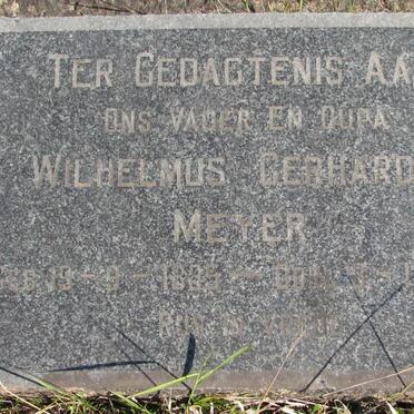 MEYER Wilhelmus Gerhardus 18?5-1971