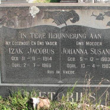 PRETORIUS Izak Jacobus 1914-1966 &amp; Johanna Susanna 1903-1982