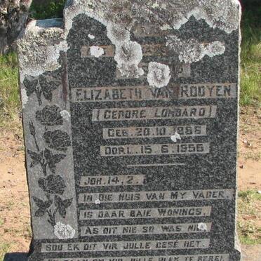 ROOYEN Elizabeth, van nee LOMBARD 1886-1955