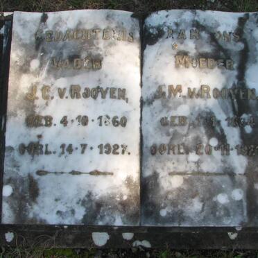 ROOYEN J.C., v. 1860-1927 &amp; J.M. 1864-1921