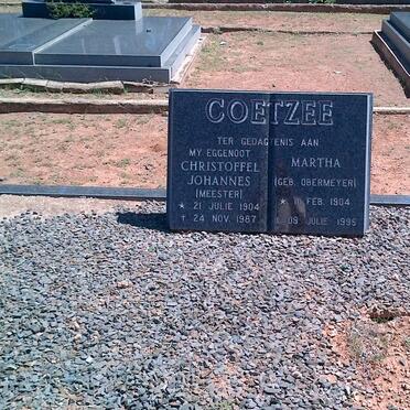 COETZEE Christoffel Johannes 1904-1987 &amp; Martha OBERMEYER 1904-1995