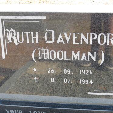 DAVENPORT Ruth nee MOOLMAN 1926-1994