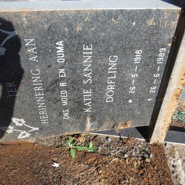 DORFLING Katie Sannie 1918-1989