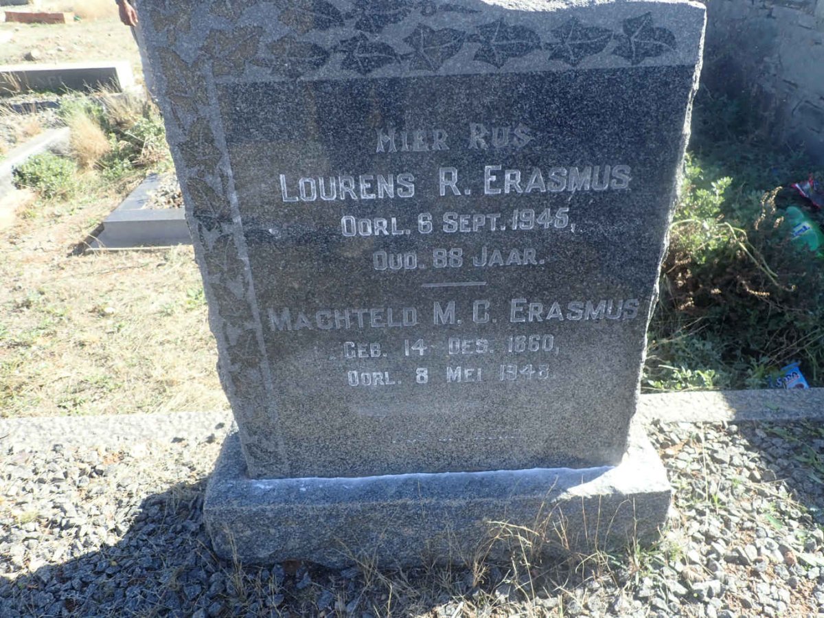 ERASMUS Lourens R. -1945 & Machteld M.C. 1860-1948