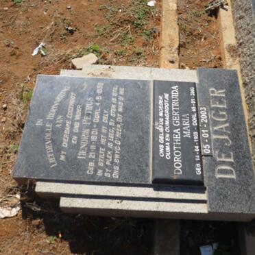 JAGER Hendrik Petrus, de 1901-1969 &amp; Dorothea Gertruida Maria 1905-2003