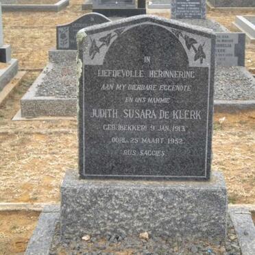 KLERK Judith Susara, de nee BEKKER 1913-1952