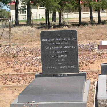 KOELEMAN Olive Pauline Annetta nee LÖTTER 1901-1977