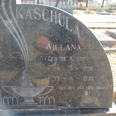 KASCHULA Willana nee DE KLERK 1938-1973