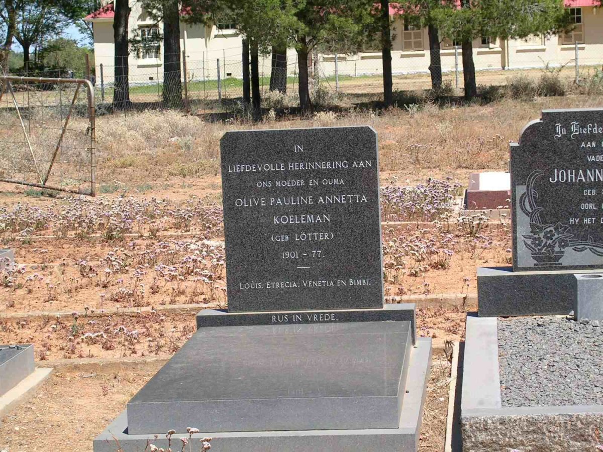 KOELEMAN Olive Pauline Annetta nee LÖTTER 1901-1977
