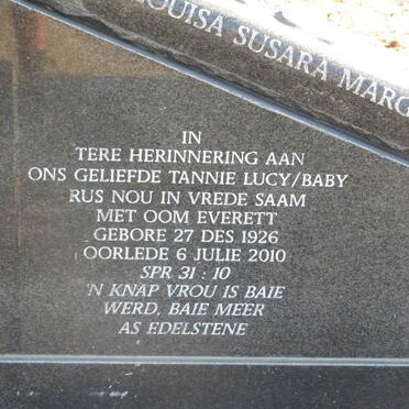 NIEKERK Everett, van 1929-2004 &amp; Louisa Susara Margaretha 1926-2010