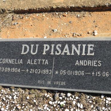 PISANE Andries, du 1916-1989 &amp; Cornelia Aletta 1904-1993