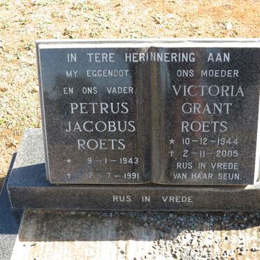 ROETS Petrus Jacobus 1943-1991 &amp; Victoria Grant 1944-2005