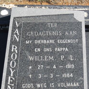 ROOYEN Willem P.L., van 1919-1984 &amp; Carrie 1924-2008