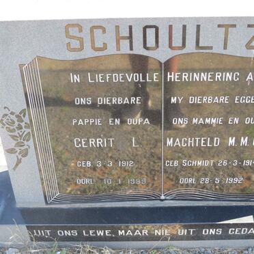 SCHOULTZ Gerrit L. 1912-1999 &amp; Machteld M.M.C. SCHMIDT 1914-1992