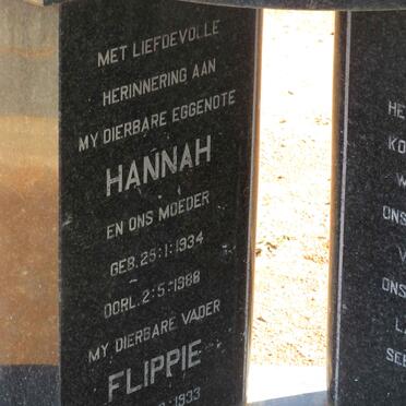 SNYMAN Flippie 1933- &amp; Hannah 1934-1988