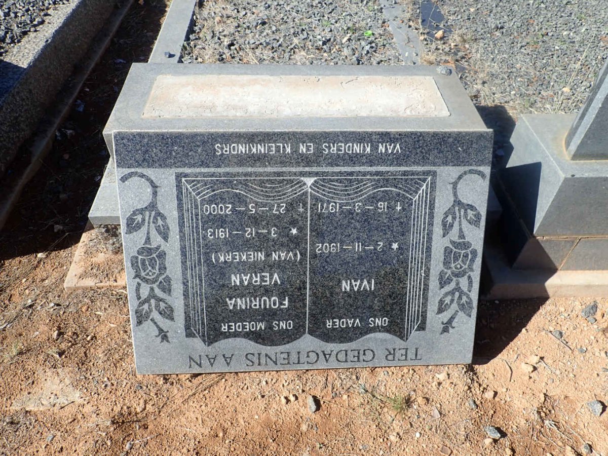 STEINHOBEL Ivan 1902-1971 &amp; Fourina Veran VAN NIEKERK 1913-2000