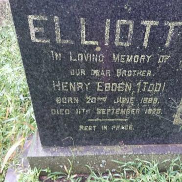 ELLIOTT Henry Ebden 1889-1925