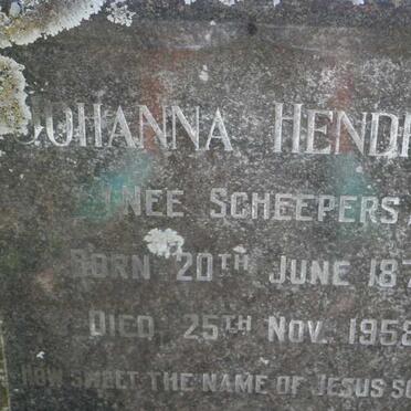 ELLIOTT Johanna Hendrica nee SCHEEPERS 1877-1958