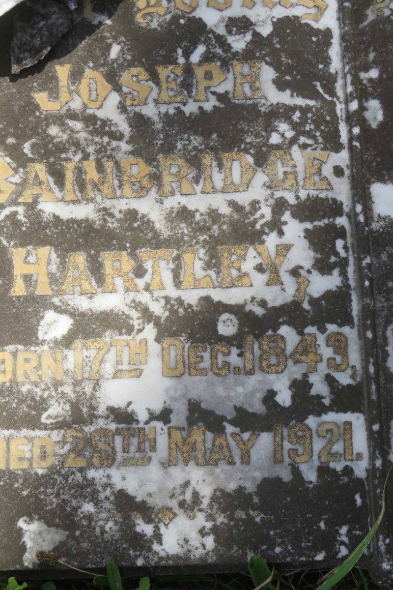 HARTLEY Joseph Bainbridge 1843-1921 &amp; Letitia 1849-1922