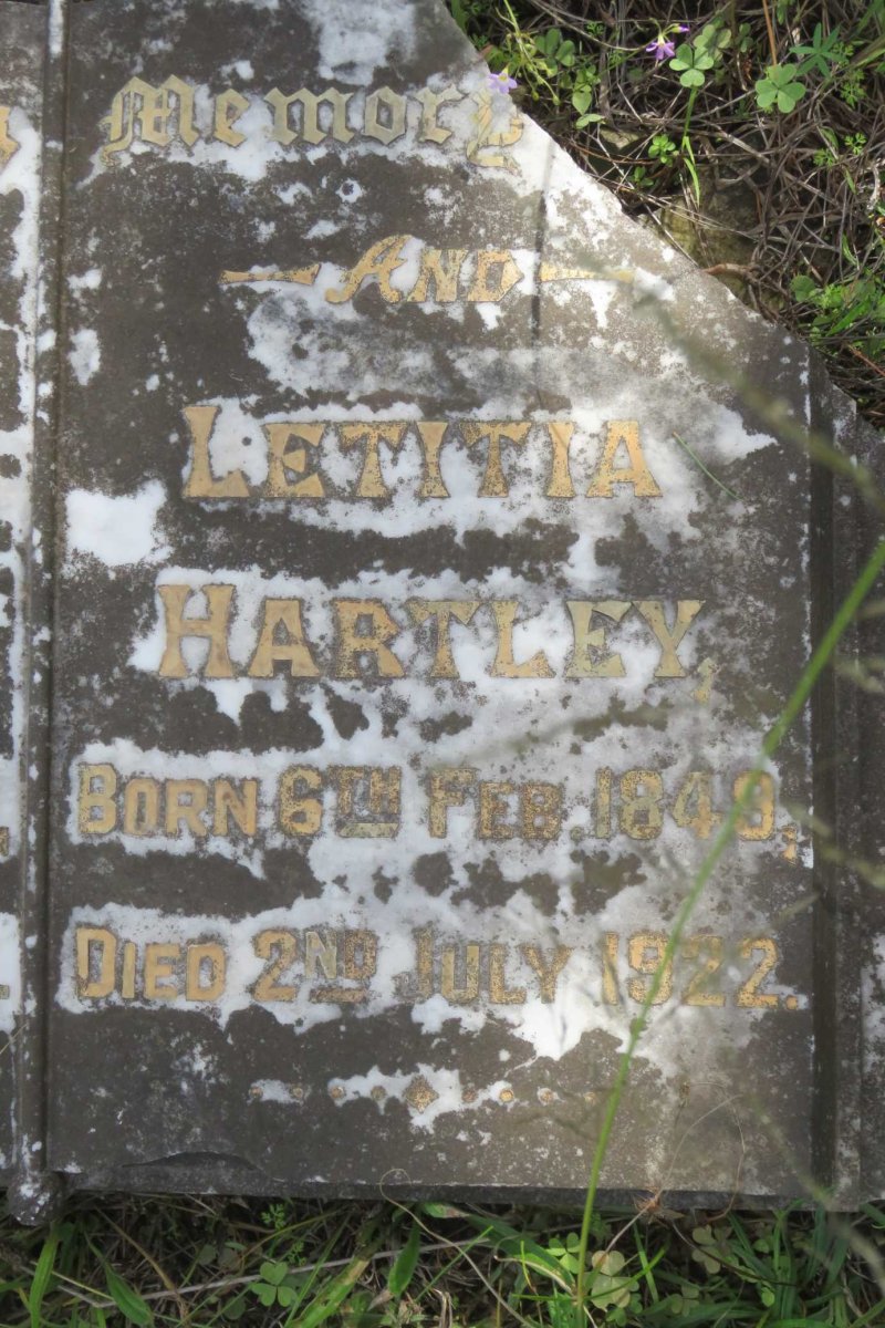 HARTLEY Joseph Bainbridge 1843-1921 &amp; Letitia 1849-1922