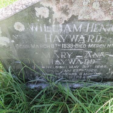 HAYWARD William Henry 1839-1912 &amp; Mary Ann NELSON 1845-1928