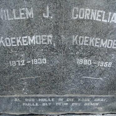 KOEKEMOER Willem J. 1872-1930 &amp; Cornelia 1880-1958